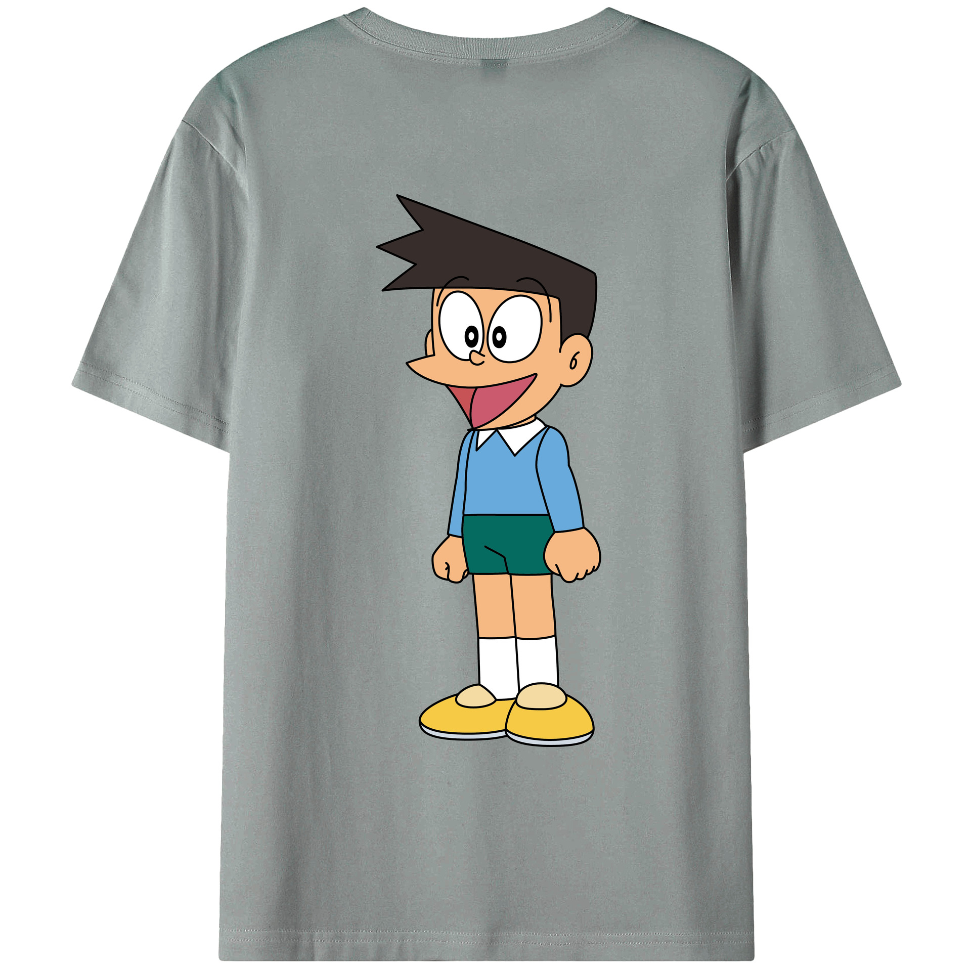（画像用） ドラえもん 骨川 スネ夫 Doraemon Honekawa Suneo 綿100％ メンズ半袖Tシャツ（バックプリント） 通気性